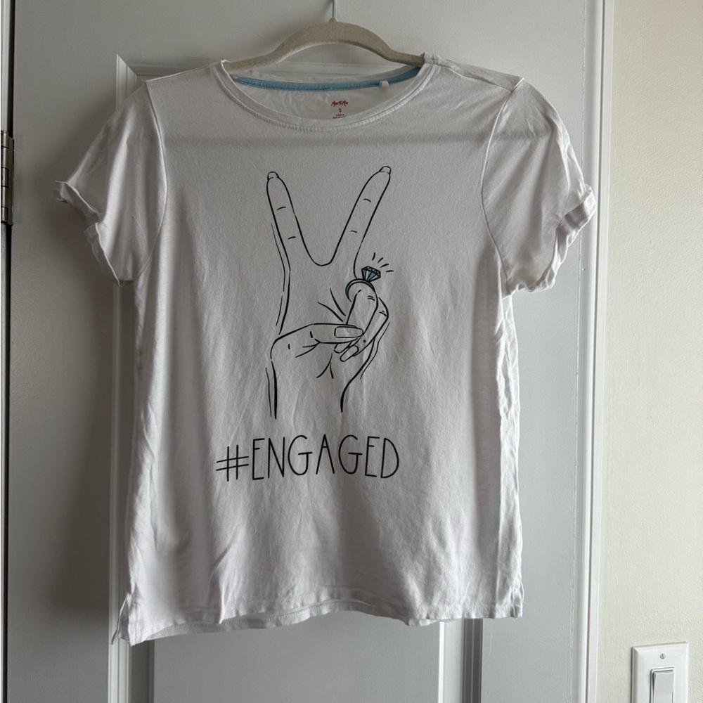 White Engagement Graphic Tee
